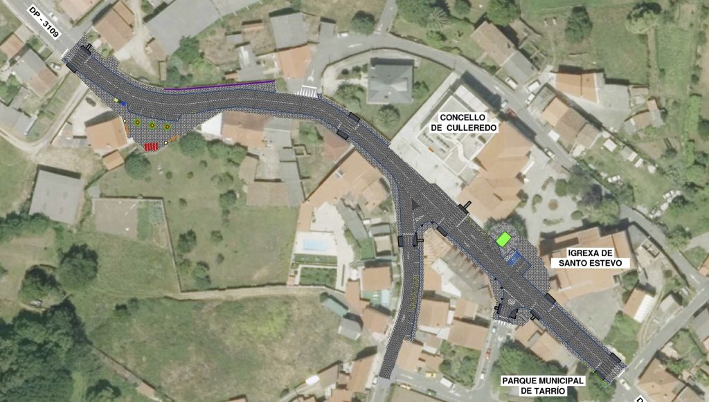 A Deputación asina o contrato para a execución das obras de mellora da seguridade viaria nas inmediacións do Concello e da igrexa de Culleredo