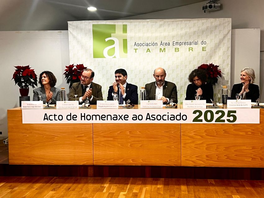 A Deputación da Coruña destaca o papel do asociacionismo empresarial no acto de entrega de galardóns da Asociación Área Empresarial do Tambre