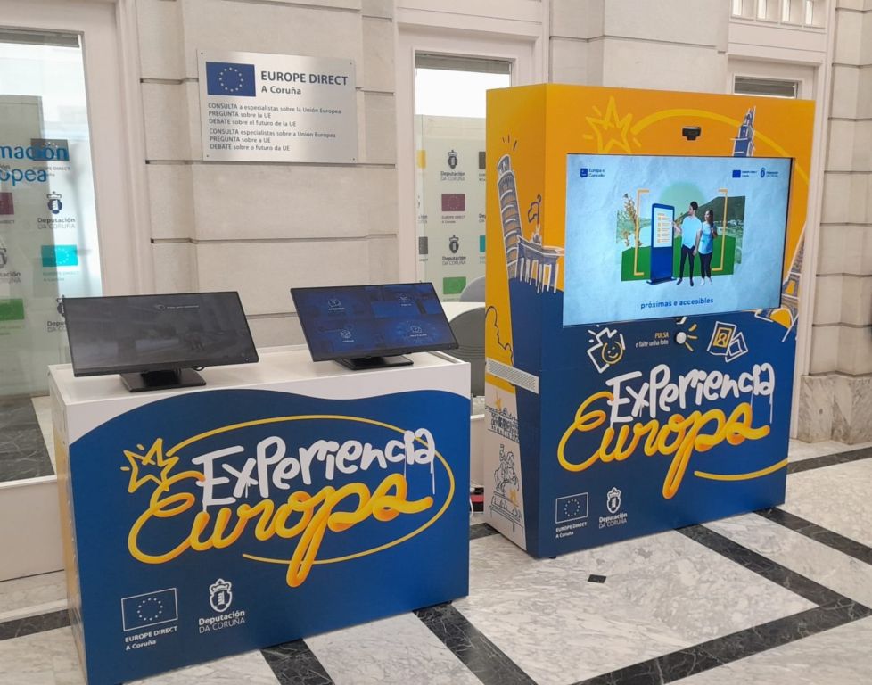 EUROPE DIRECT A Coruña estrea ‘Experiencia Europa’, unha exposición interactiva itinerante para dar a coñecer a relevancia da transición dixital nos concellos da provincia