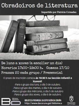 Talleres de literatura presenciais