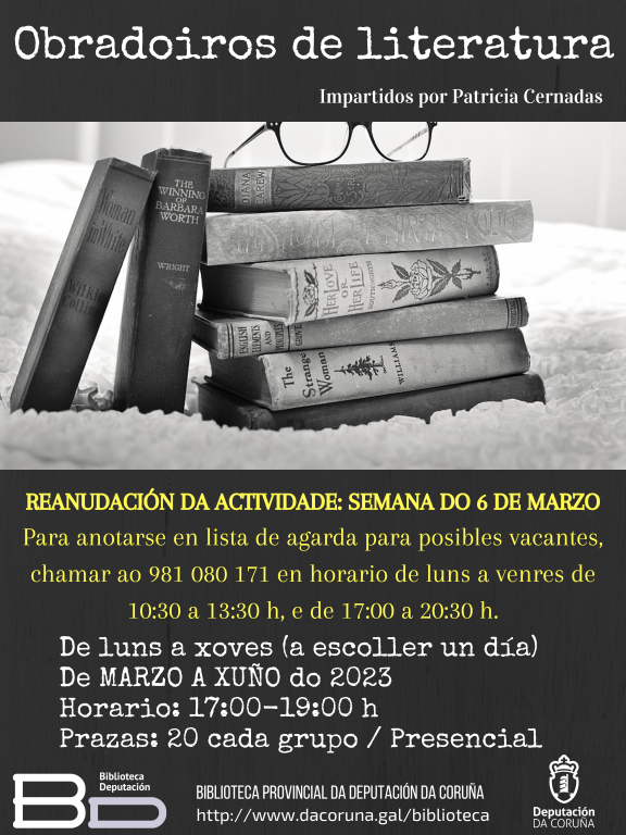 Talleres de literatura presenciais